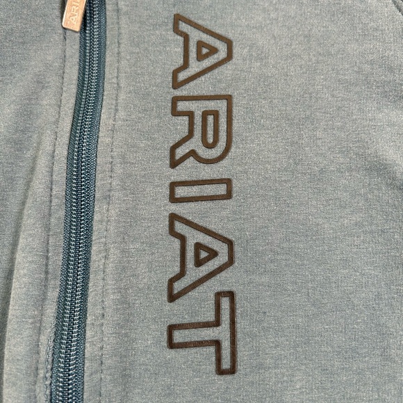 ARIAT Team Logo Full Zip Sweatshirt Teal Blue Women Small - Picture 4 of 13
